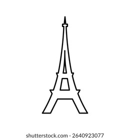 Eiffel tower black on a white background illustration.