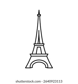 Eiffel tower black on a white background illustration.