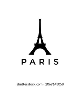 Eiffel Tower Black Silhouette Vector Illustration