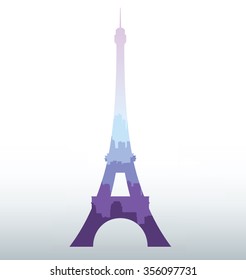 Eiffel Tower Black Silhouette Vector Illustration
