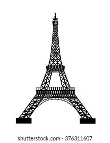 Eiffel Tower Black Silhouette Vector Illustration Stock Vector (Royalty ...