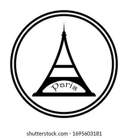 eiffel tower in black tone on a white background