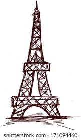Eiffel Tower black vector 