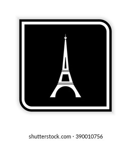 Eiffel Tower  - black vector icon