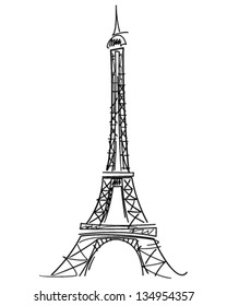 Eiffel Tower Black Vector Illustration