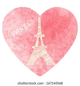 Eiffel tower border template vector illustration. Romantic background.