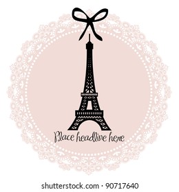 Eiffel tower border template vector/illustration