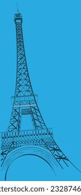 eiffel tower bottom view vector illustration