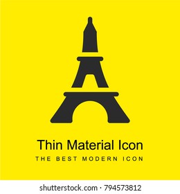 Eiffel tower bright yellow material minimal icon or logo design