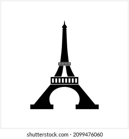 Eiffel Tower Clip Art. World Landmark. Romantic Icon. Paris Cards As Symbol Love And Romance Travel. Stencil Vector Illustration. EPS 10