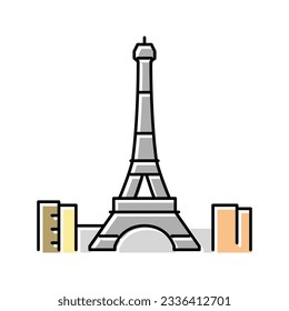 eiffel tower color icon vector. eiffel tower sign. isolated symbol illustration