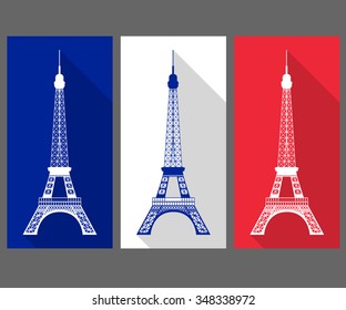 The Eiffel Tower in the colors of the French flag