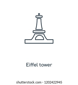 Eiffel tower concept line icon. Linear Eiffel tower concept outline symbol design. This simple element illustration can be used for web and mobile UI/UX.