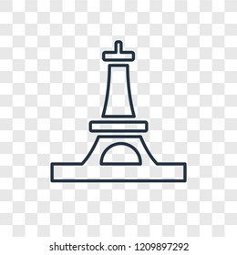 Eiffel tower concept vector linear icon isolated on transparent background, Eiffel tower concept transparency concept in outline style