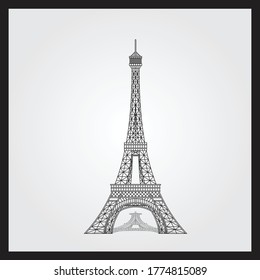 Eiffel Tower Detail Construction Vector