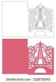 Eiffel Tower Die cut Envelope
