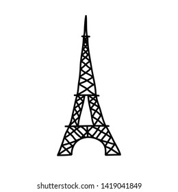 Eiffel Tower doodle icon, vector illustration
