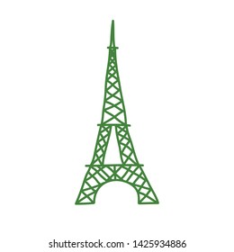 Eiffel Tower doodle icon, vector illustration