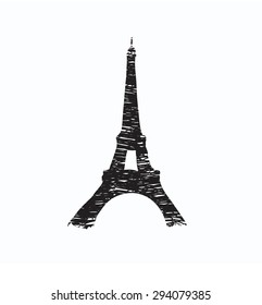 Eiffel Tower drawn in a simple sketch style