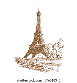 Eiffel Tower - engraving