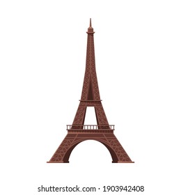 Eiffel Tower as Famous City Landmark and Travel and Tourism Symbol Vector Illustration