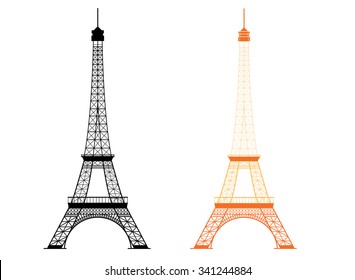 Eiffel tower - famous monument in Paris, France. Symbol of Paris