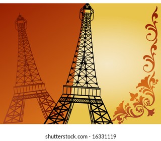 Eiffel tower with filigree