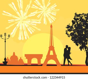  Eiffel Tower and fireworks