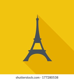 Eiffel Tower Flat Icon. Vector Pictogram. EPS 10.