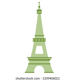 eiffel tower flat illustration isolated on white. City and life style series