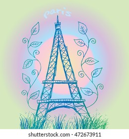  Eiffel tower and floral 