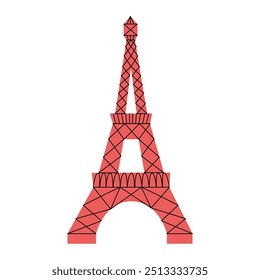 Torre Eiffel da França. Famoso marco em Paris, França. Ilustração vetorial.