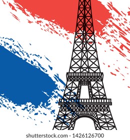 eiffel tower with france flag decoration holiday