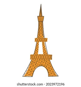 Eiffel Tower in France icon isolated