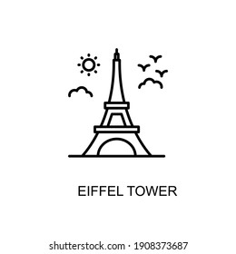 Eiffel Tower, france, paris, Landmark icon in vector. Logotype