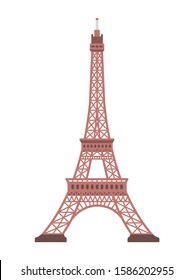 Eiffel tower - France , Paris / World famous buildings vector illustration.