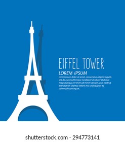 Eiffel Tower, France, Travel and tourism concept vector Illustration.