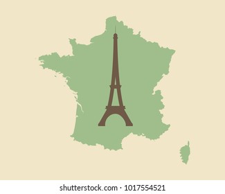 Eiffel tower and France vintage style