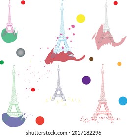 eiffel tower. french capital paris