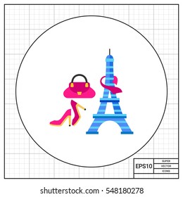 Eiffel Tower and French fashion icon
