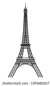 The Eiffel Tower, French landmark isolated on white background Vector
