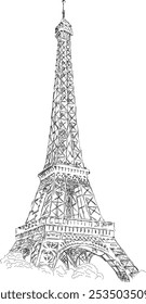 Torre Eiffel, monumento francês, vetor