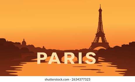 The Eiffel Tower glows in the soft light of a Paris sunset, with the surrounding city skyline illuminated by the golden hour.