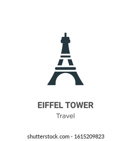 Eiffel tower glyph icon vector on white background. Flat vector eiffel tower icon symbol sign from modern travel collection for mobile concept and web apps design.