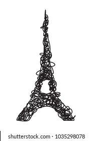 Eiffel tower hand drawn