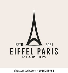 eiffel tower heart love travel  logo design vector