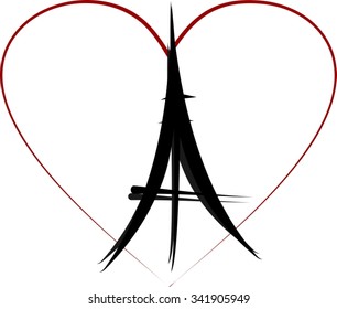 Eiffel tower heart peace sign