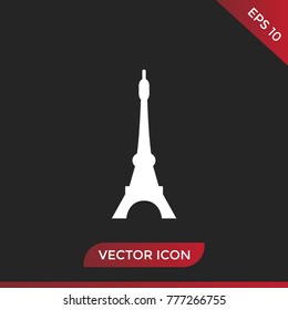 Eiffel tower icon. Art symbol, flat vector illustration.