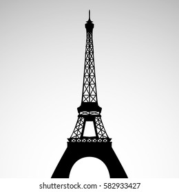 Eiffel tower icon in black style isolated on white background.