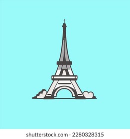 eiffel tower icon design, eiffel tower vector illustration